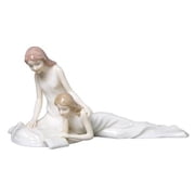 6.75 inchWhite Porcelain Slender Figurine Two Girls Reading
