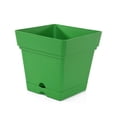 thumbnail image 1 of 6.75'' x 6.75'' Square Green BPA Free Plastic Plant Pot with Drainage Holes, 1 of 11