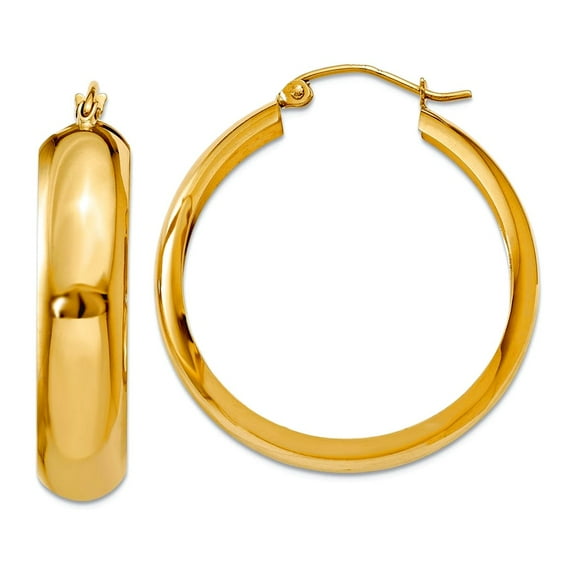 10k Solid Yellow Gold Hoop Earrings 18x6.75mm Wide Hoop Earring for Women - 2.5 Grams