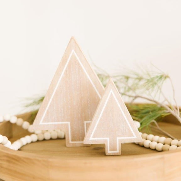 Chunky Wood Shape Set Trees (Set of 2)