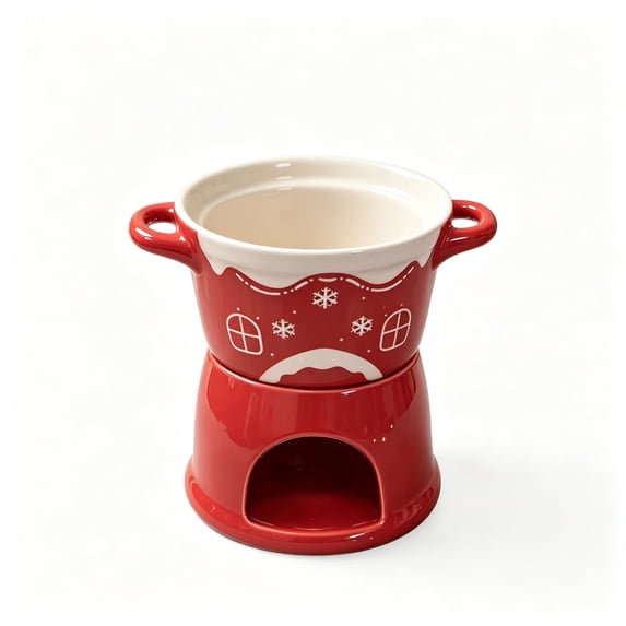 6.76oz Ceramic Coffee Mug,Fondue Shape Cup with Candle Warmer, Dessert Cup for Party Kitchen Home Bar