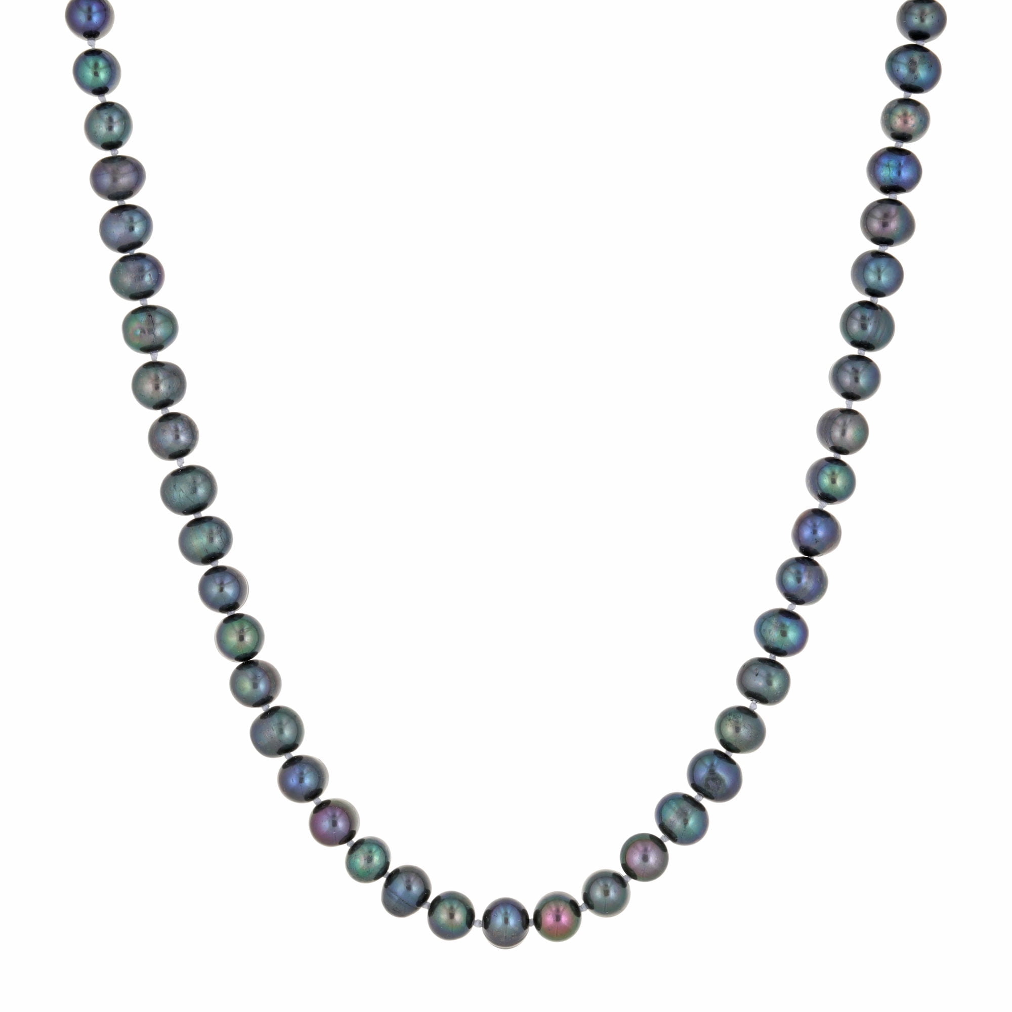 Black Pearl Necklace in 925 Sterling Silver 20 Inches Long with Lobster Claw Clasps 6-7 mm Wide by Lavari Jewelers…