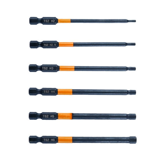 6/7Pcs Impacts Hexagonal Head Allen Wrench Drill Bit Set 1/4" Impacts Steel Hexagonal Bit Set Allen Key Screwdriver Bit
