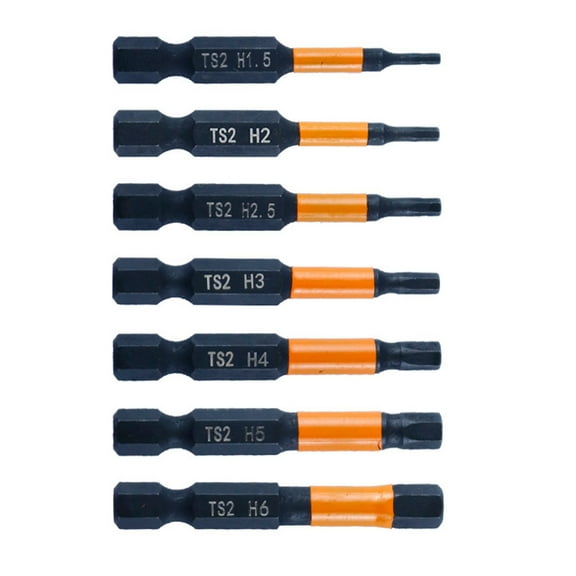 6/7Pcs Impacts Hexagonal Head Allen Wrench Drill Bit Set 1/4" Impacts Steel Hexagonal Bit Set Allen Key Screwdriver Bit