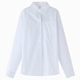 thumbnail image 1 of 6-7T Little Kids Boys Uniform Shirts School Button Up Dress Shirts Kids Long Sleeve Solid Collared Oxford Shirt Kids Tops for 4-15T, 1 of 5