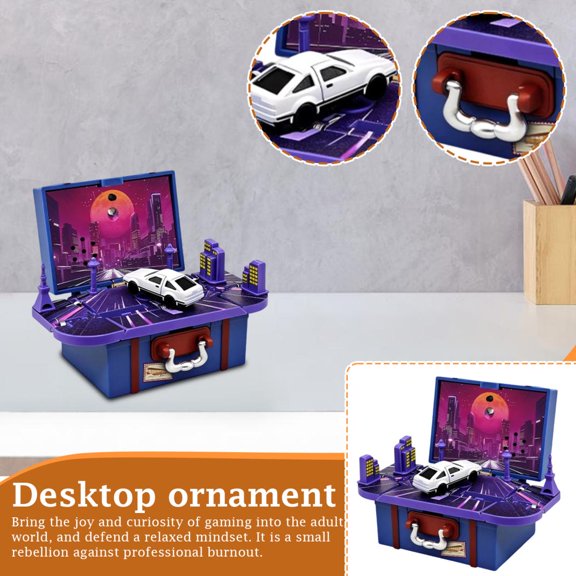 6.7X5.1Inch 3D Retro Suitcase Music Box, Nostalgic Travel-Themed Melody Decor with USB Charging Cable, Exquisite Vintage Desktop Ornament with Classic Car Design for Home, Office, Living Room Decor a