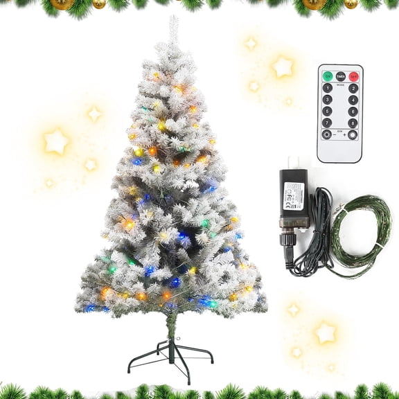 6/7ft Christmas Tree Small Artificial Pencil Tree Fake Christmas Tree with Lights Stand for Xmas Home Office Holiday Decoration