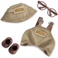 thumbnail image 1 of 6.7in/17cm Doll Clothes Set, 4 PCS Fashion Outfit Includes Hat, Bib Pants, Glasses, Shoes, Cute Collectible Doll Accessories Unique Style, 1 of 4