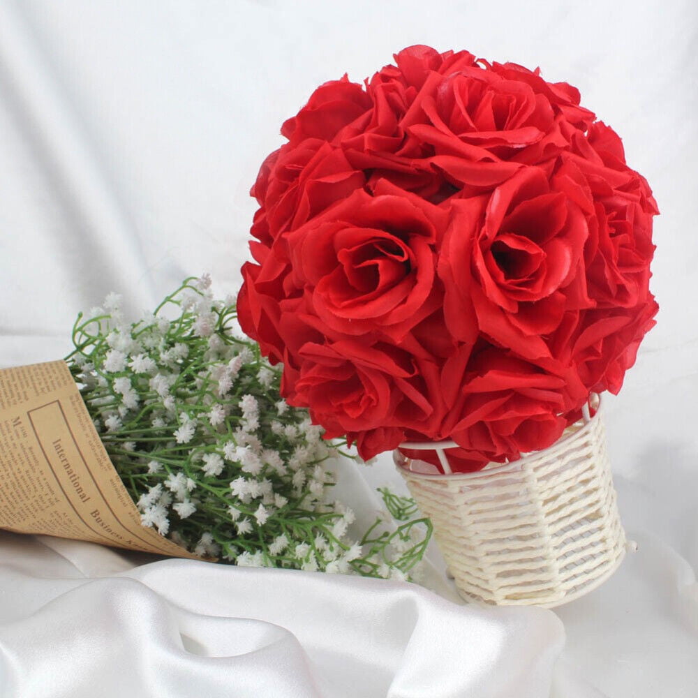 6" 8" 10" 12" Dia Flower Kissing Ball DIY Silk Rose Pomander Wedding