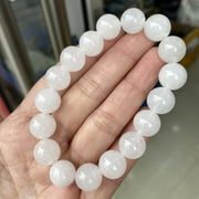 FASHION 6/8/10/12mm Natural White Jade Jasper Elastic Bracelet Charms Luxury Fine Jewelry Couple Personalized Beaded Bangle Men Women