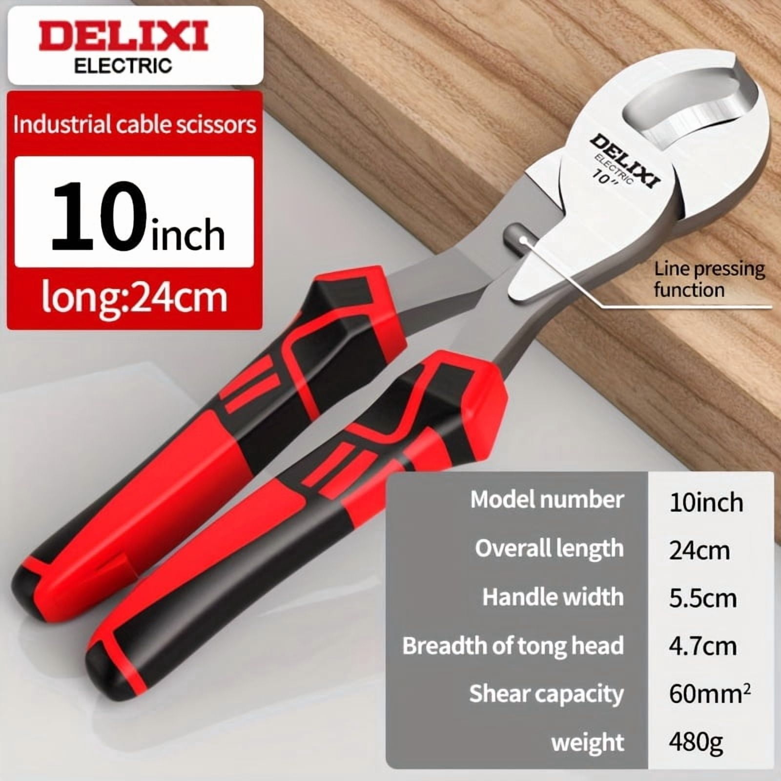 6/8/10 Inch Cable Cutter, Wire Cutter, with Stripping Hole, Manual Tool, Suitable for Home Decoration, Electrician, Cable Cuttin