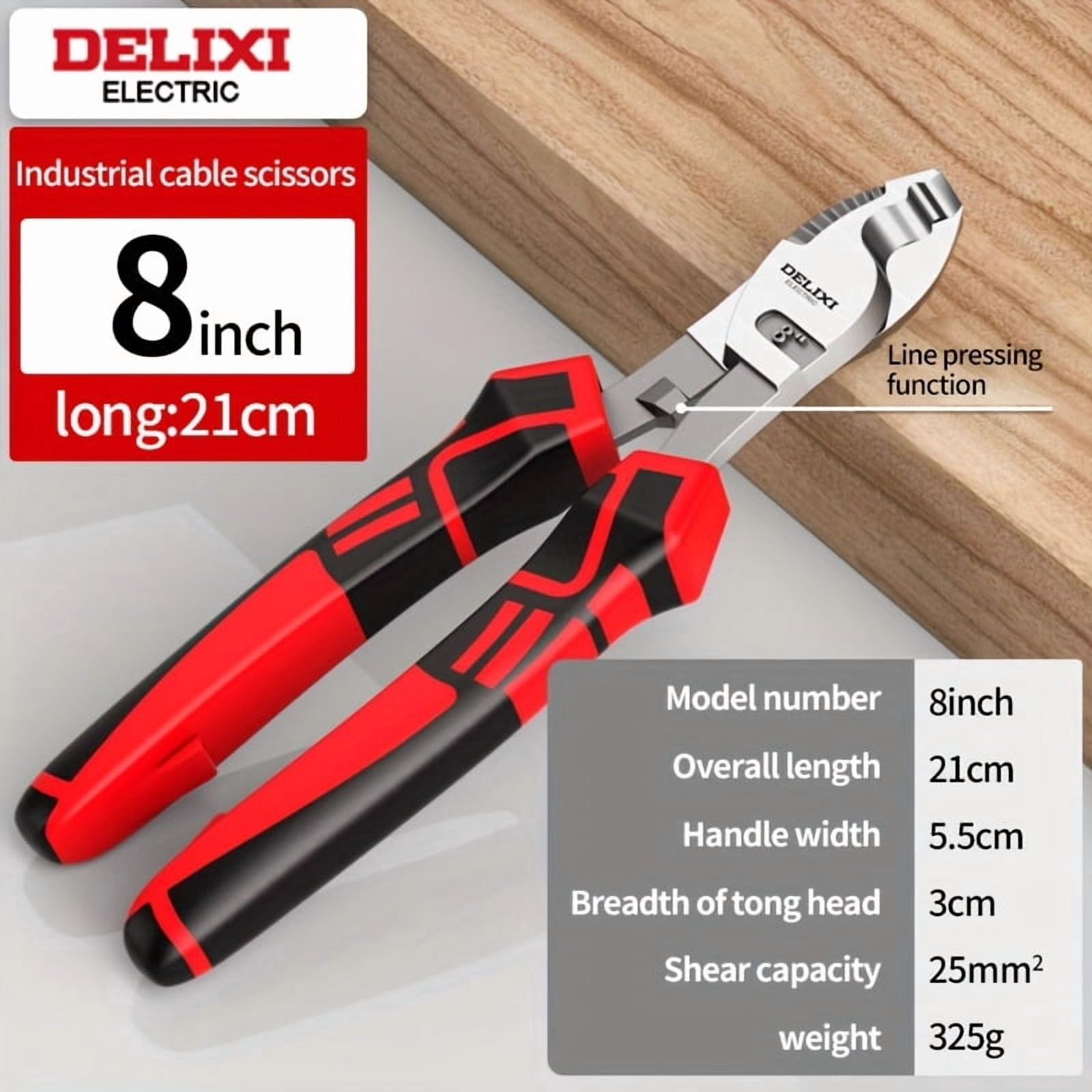6/8/10 Inch Cable Cutter, Wire Cutter, with Stripping Hole, Manual Tool, Suitable for Home Decoration, Electrician, Cable Cuttin