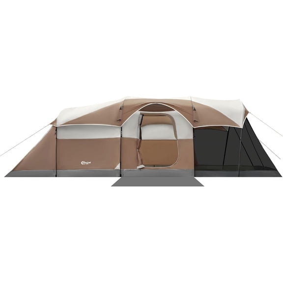 6/8/10 Person Family Camping Tent with Screen Room, Water Resistant Big Tunnel Tents Rainfly, Large for Camping, Outdoor, Patio