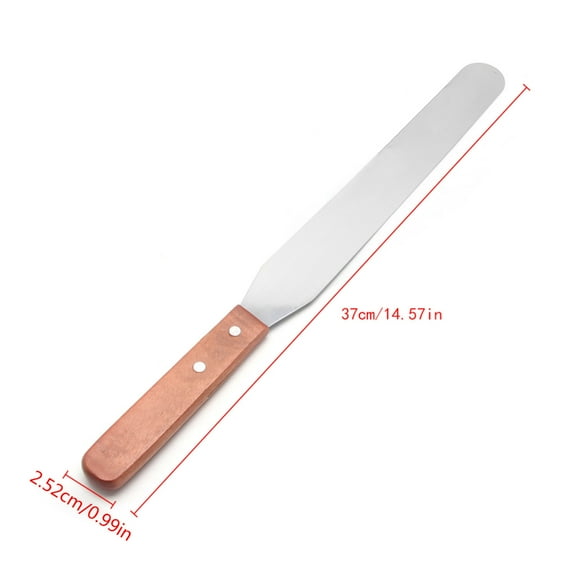 6/8/10" Straight Stainless Steel Butter Cake Cream Spatula Wood Hand