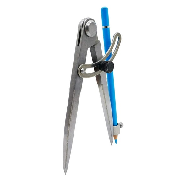 6/8/10 inch Professional Woodworking Compass with Pencil Holder & Lockable Wing, Geometry & Drafting Compass for Carpenter (6 inch)