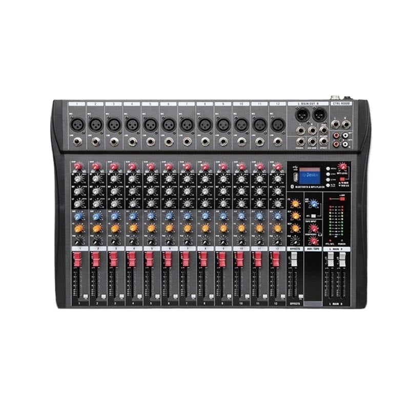 6/8/12 Channels Professional Studio Mixer bluetooth USB DJ Sound Mixing Console 48V Phantom Powers Monitor Amplifier ,Easy to Operate