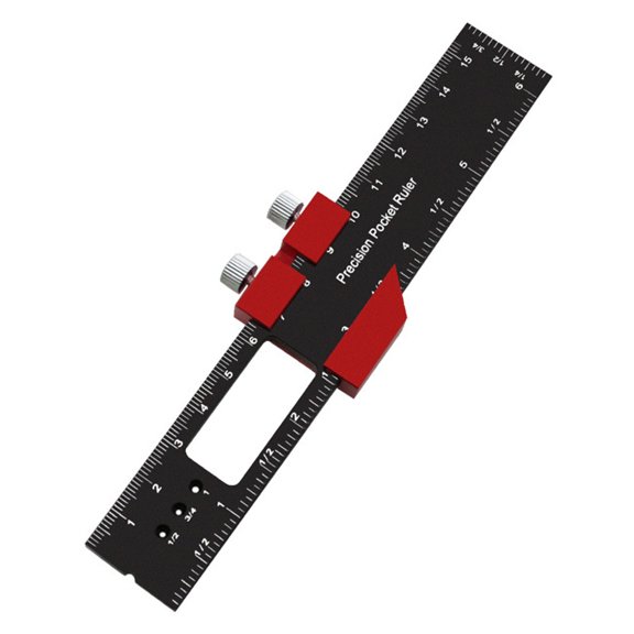6/8/12Inch Aluminum Scribing Ruler Measuring Marking Gauge Woodworking Ruler Professional Track Ruler Pocket Ruler