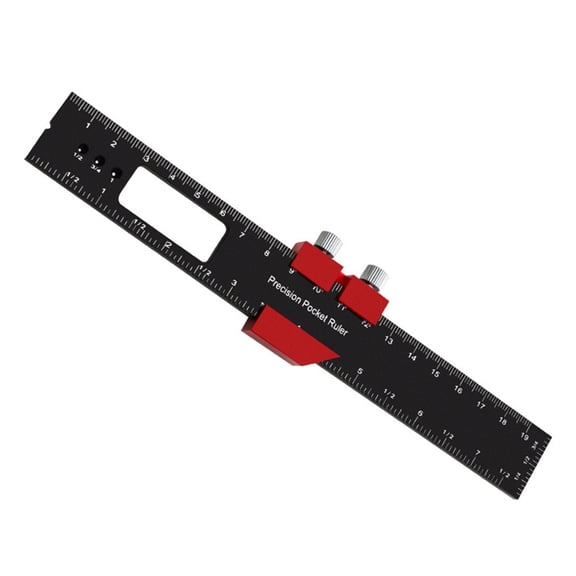 6/8/12Inch Aluminum Scribing Ruler Measuring Marking Gauge Woodworking Ruler Professional Track Ruler Pocket Ruler