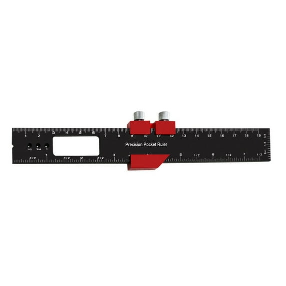 6/8/12Inch Measuring Marking Gauge Woodworking Ruler Professional Track Ruler Pocket Ruler Slide Ruler Scribing Ruler
