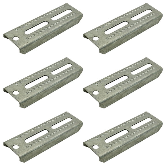 (6) Boat Trailer Bunk Board Upright Brackets 8" Long Galvanized Steel 2-1/2" Wide 2-11/16" Slot