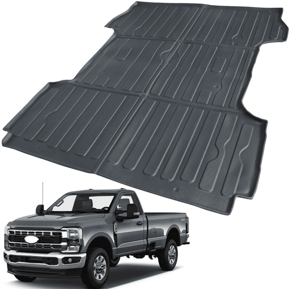 6.8 FT Truck Bed Mat for 2017-2024 Ford F-250 F-350 F-450 Super Duty - Custom Fit TPE Rubber Non-Slip Automotive Floor Liners, Easy to Clean All-Weather Back Protector and Cargo Mat