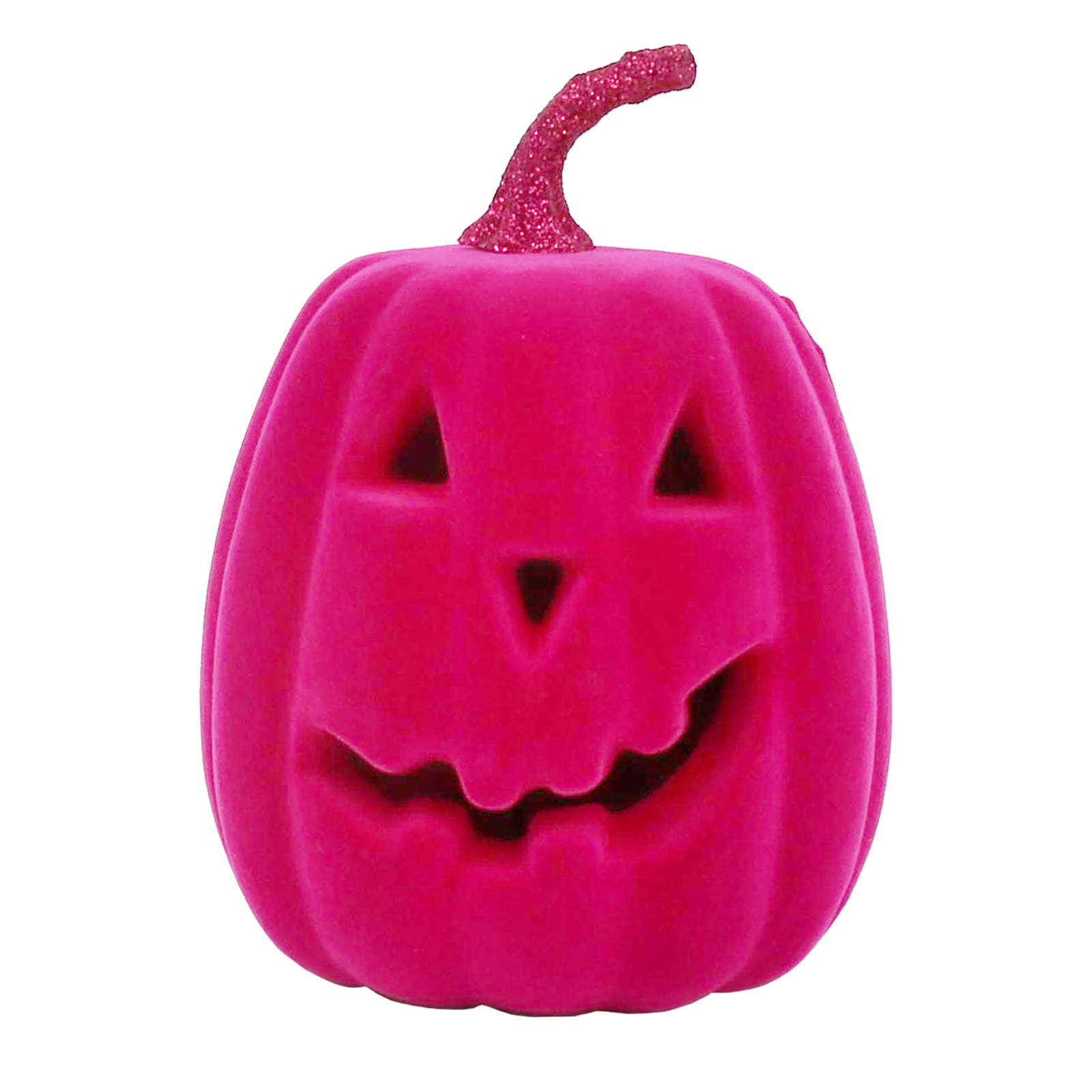 6.8" Hot Pink Flocked Light Up Jack-O-Lantern by Ashland-Halloween Decorations for Home