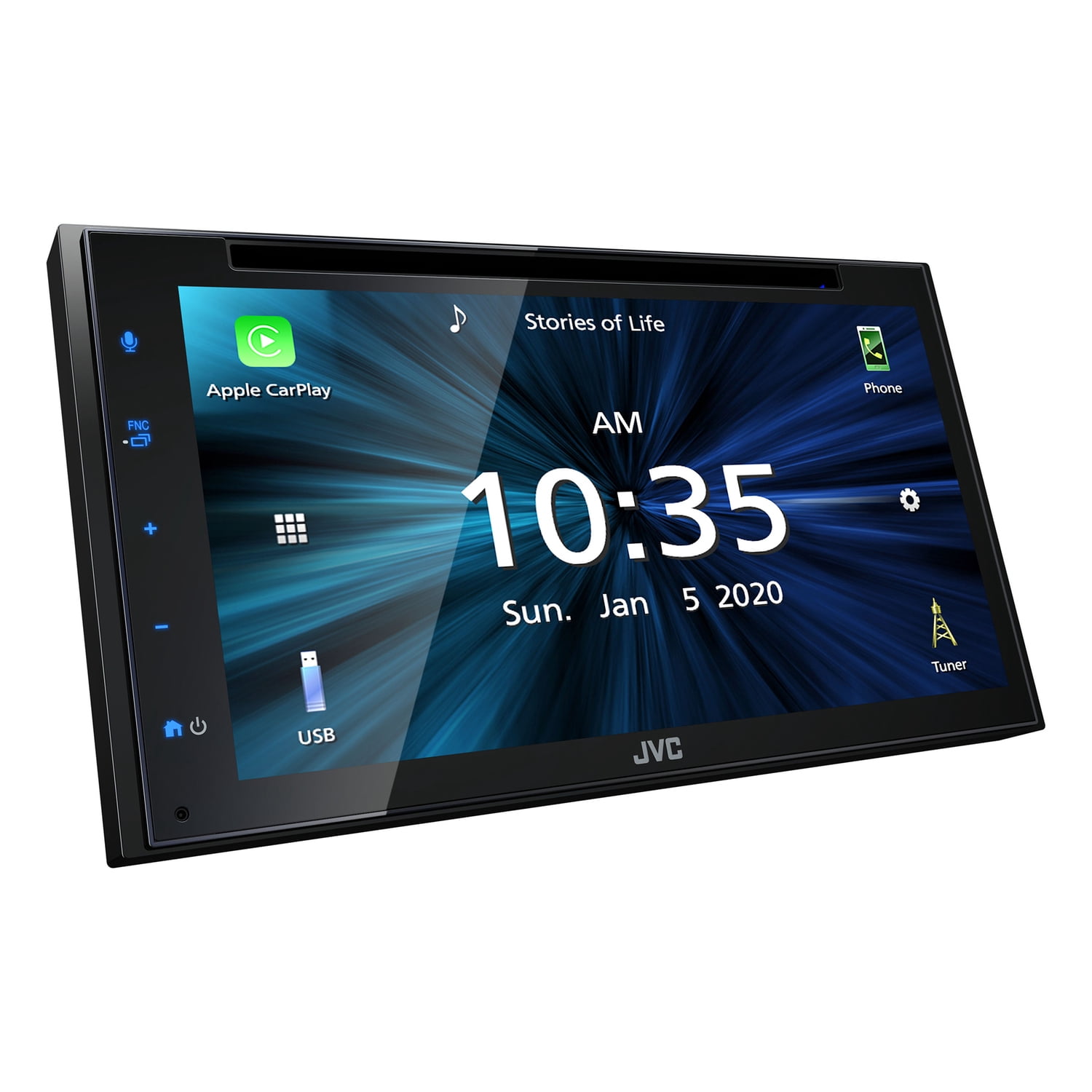 6.8-In. Double-DIN In-Dash DVD Receiver with Bluetooth, Apple CarPlay, Android Auto, and SiriusXM Ready