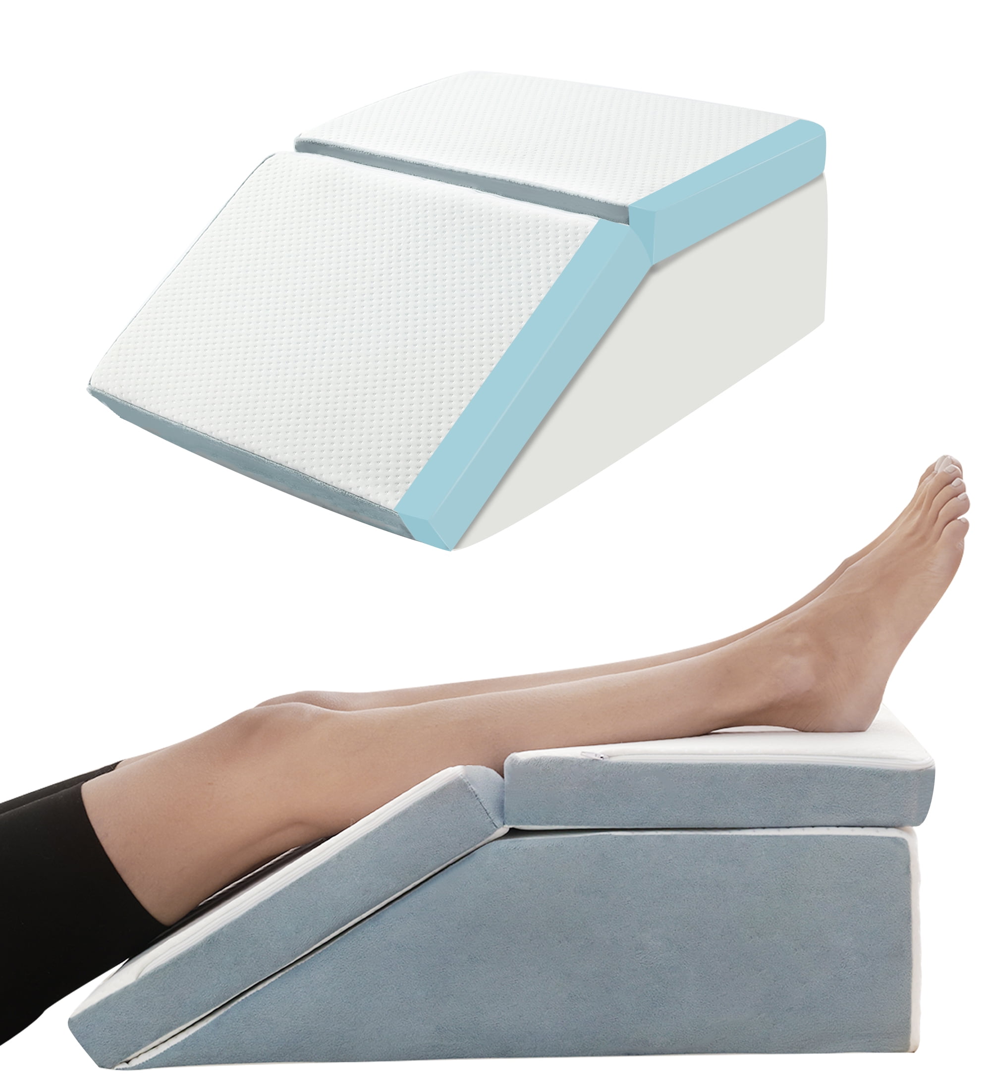 6&8 Inch Adjustable Leg Elevation Pillows for Sleeping, Memory Foam