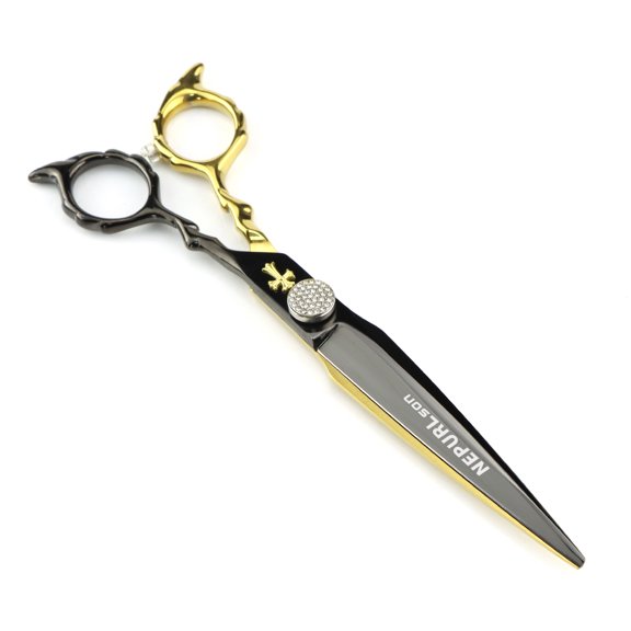 6.8 Inch Professional Hair Cutting Scissors – TTOOGO Gold Hairdressing Shears with JP440C Stainless Steel, Precision Salon Barber Scissors for Hair Styling & Bang Trimming, 62HRC Hardness