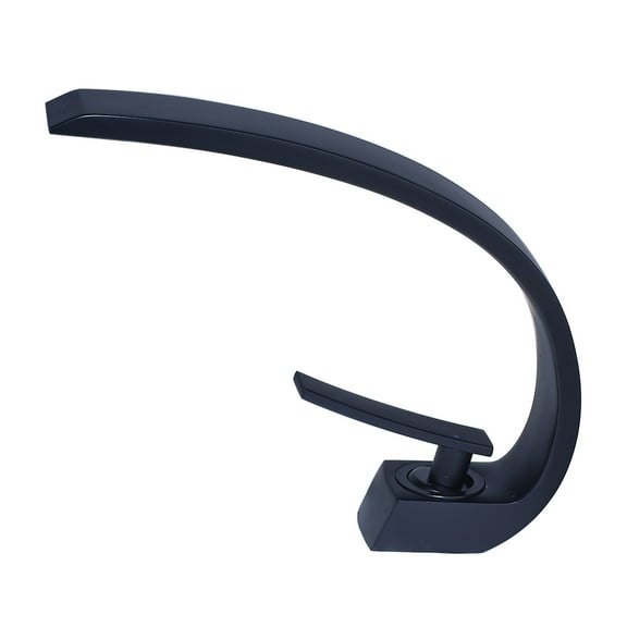 6.8 Inches Nozzle Height Matte Black Bathroom Sink Faucet, High Arc Curved Bathroom Faucet