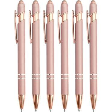 6 /8 Pack Ballpoint Pen 2-in-1 Stylus Retractable Ballpoint Pen with Stylus tip, Metal Stylus Pen for Touch Screens, 1.0 mm Black Ink