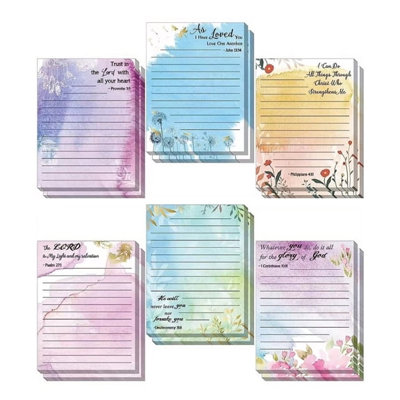6/8 Pieces Self-Adhesive Sticky Notes Lined Coloured Memo Pad Sticky Notes for Office Workers Students