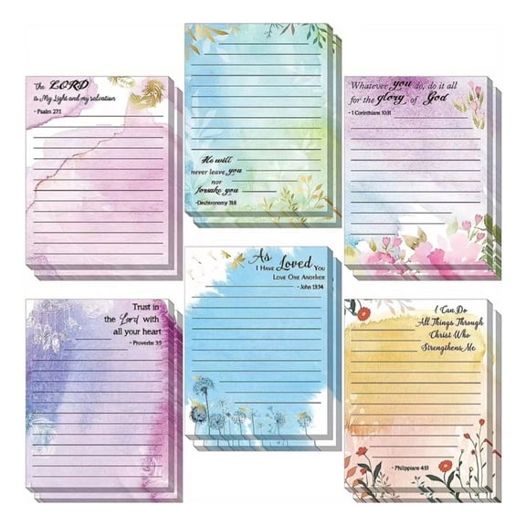 6/8 Pieces Self-Adhesive Sticky Notes Lined Coloured Memo Pad Sticky Notes