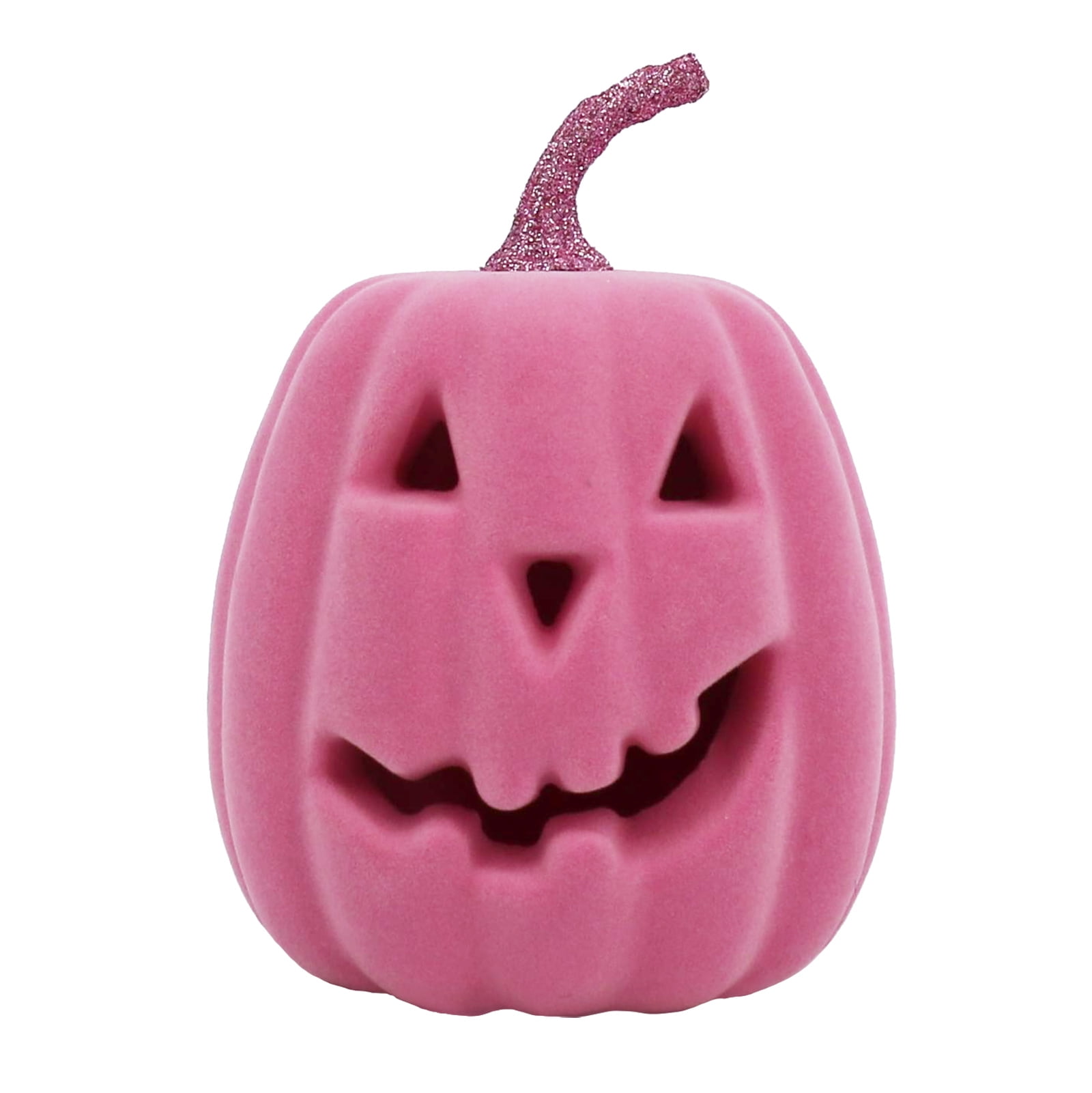 6.8" Pink Flocked Light Up Jack-O-Lantern by Ashland-Halloween Decorations for Home