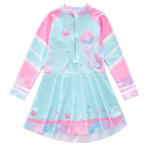 6-8 T Swimsuits For Teens Girls Long Sleeve Swimsuit Jumpsuit Rash Guard Piece Bathing Suit for Sun and Comfort