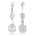 thumbnail image 1 of 6.8 TCW Solid 18 Kt White Gold SI Clarity HI Color Diamond Handmade Dangle Earrings, 1 of 4