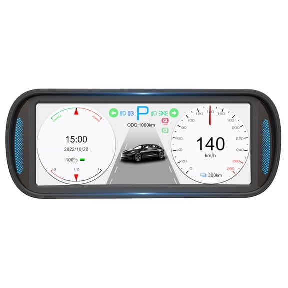 6.8-inch Dashboard Left/Right Turn Signals Total Mileage Speed Real Time Display Fit for CarPlay and Android Auto Intelligent Dashboard for Model Y 2019-2025 and for Model 3 2021-2025