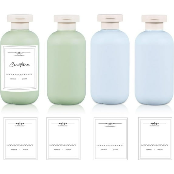 6.8 oz Plastic Travel Shampoo Bottles, Refillable Flip Cap Squeeze Bottles for Toiletries, Large Leakage-proof Travel Shampoo and Conditioner Bottles Changmaius