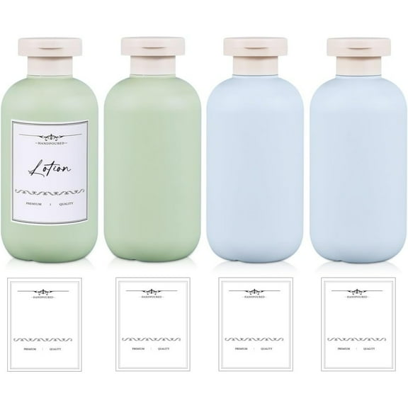 6.8 oz Plastic Travel Shampoo Bottles, Refillable Flip Cap Squeeze Bottles for Toiletries, Large Leakage-proof Travel Shampoo and Conditioner Bottles Changmaius