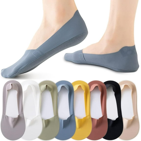 6/8 pairs Women No Show Socks Ultra Low Cut Liner Socks Ice Feeling socks Nonslip Liner Invisible Hidden Thin Socks