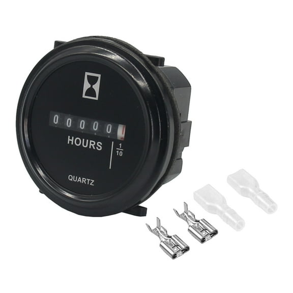 6-80V Mechanical Hour Meter Hourmeter for Engine Generator Boat Motorcross Motor Waterproof 2" Round
