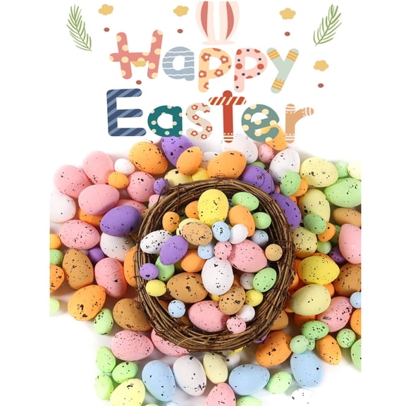 6.81in Bag Easter Foam Eggs Set for Easter Decorations Basket Fillers Table Centerpiece DIY Crafts Spring Party Display