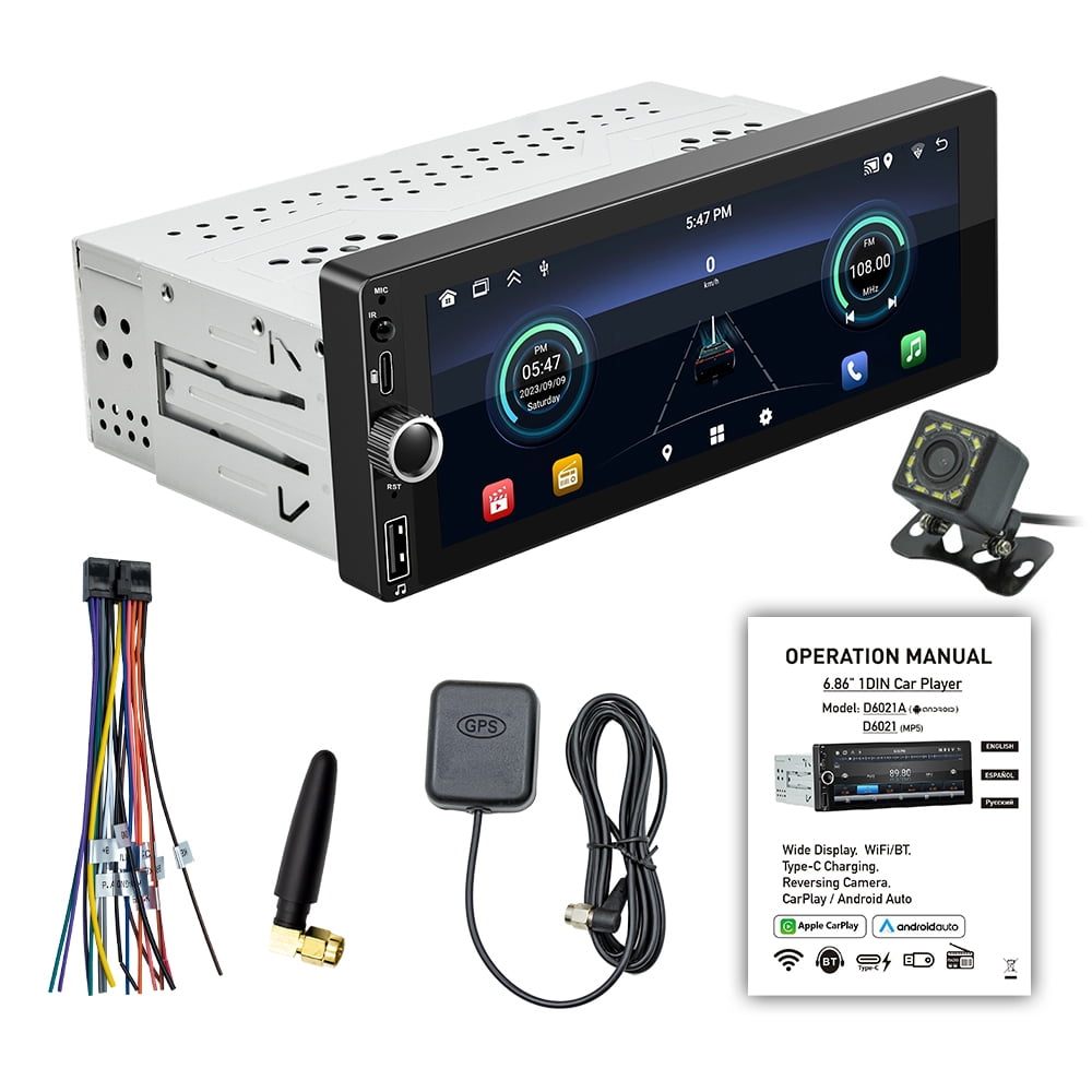 2G 64G Wireless Carplay Android 13 Autoradio 2 Din mit Wireless Android Auto GPS Navi WIFI 5GHz 9 Zoll Touchscreen Autoradio mit Mirror Link Bluetooth FM/RDS Radio HIFI Lenkradsteuerung Rückfahrkamera