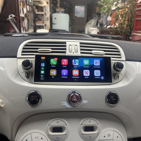 6.86in Car Stereo Radio 2+64G Android 15 For Fiat 500 2007-2015 IPS Touchscreen Car Screen Radio with GPS WiFi Bluetooth SWC Mirror Link Split Screen
