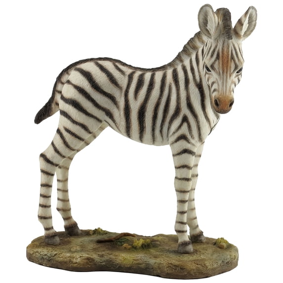6.88 Inch Standing Baby Zebra Decorative Figurine, Black and White