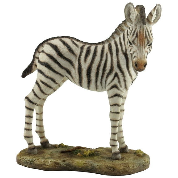 6.88 Inch Standing Baby Zebra Decorative Figurine, Black and White