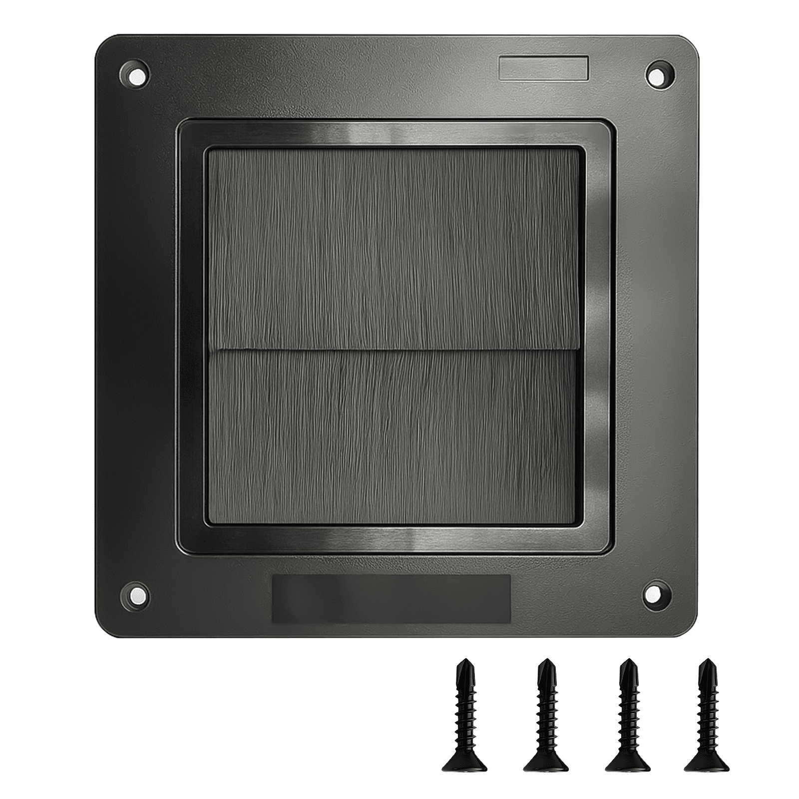 6.89-Inch Square Cable Brush Grommet, Raised Frame Floor Grommet for Data Center Airflow Optimization, Flame-Retardant ABS & Nylon Bristles