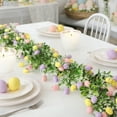 thumbnail image 1 of 6.8FT Easter Garland Spring Vine with Easter Eggs Flowers Berries for Rustic Mantle Arch Home Table Tree Decoration, 1 of 5