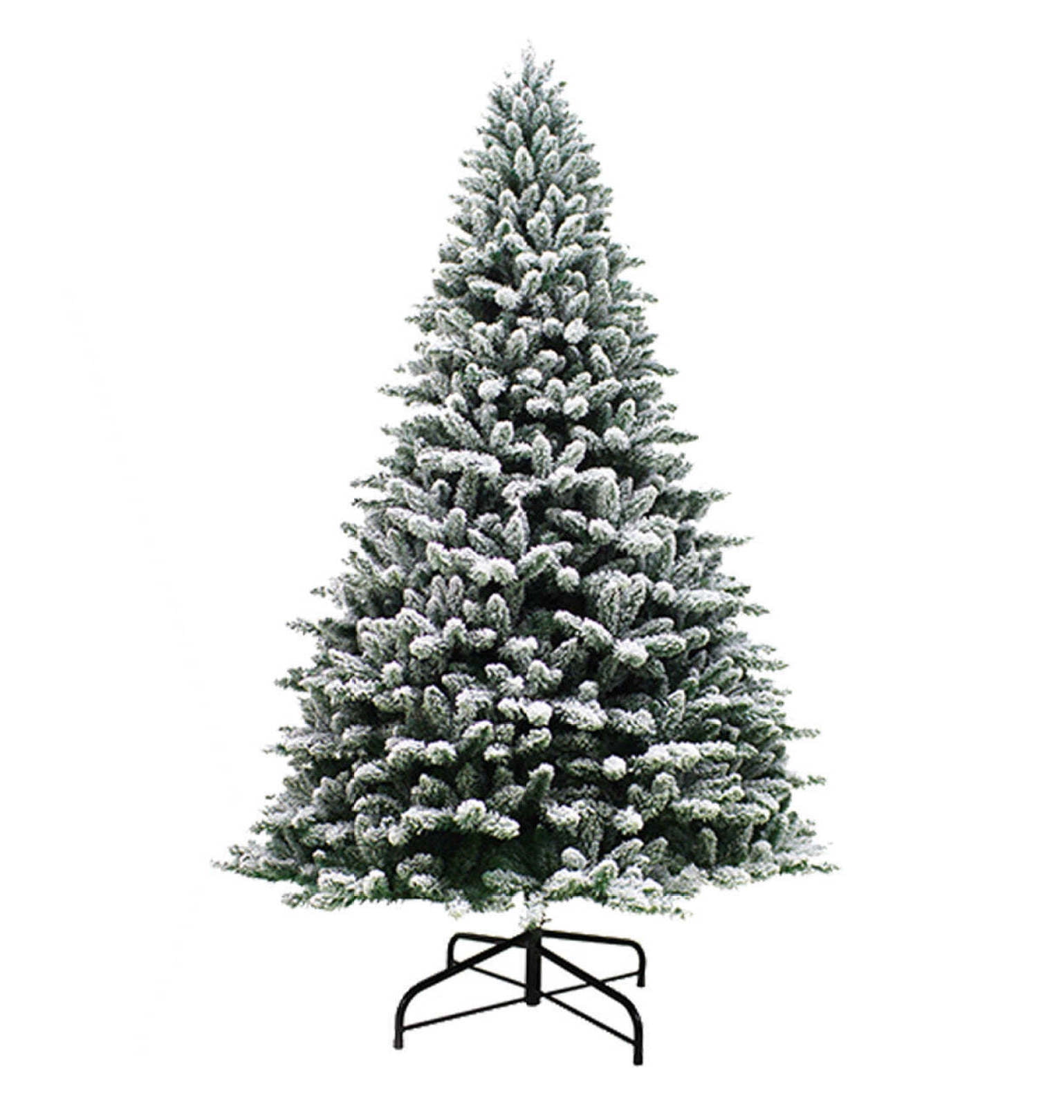 6FT Snow Flocked Pine Artificial Christmas Tree with Metal Stand