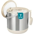 thumbnail image 1 of 6.8L/7QT Insulated Ice Bucket with Lid & Scoop,Double-Wall Ice Bucket for Parties,Cocktail Bar(White), 1 of 9